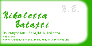 nikoletta balajti business card